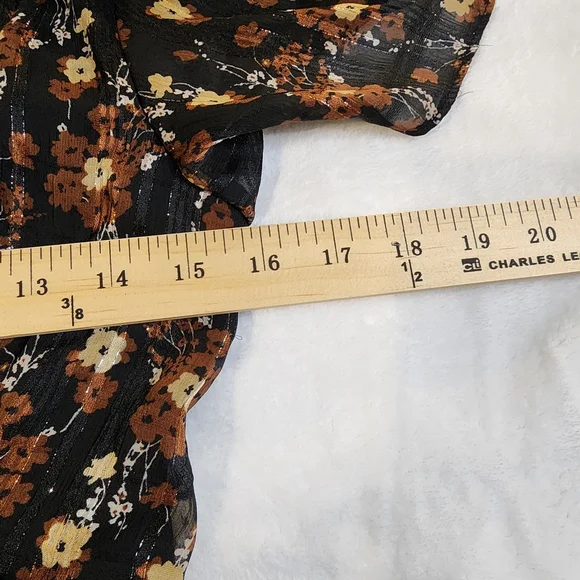 Taylor Black and Brown Floral Midi Dress, NWT, Size 2 - Picture 7 of 9